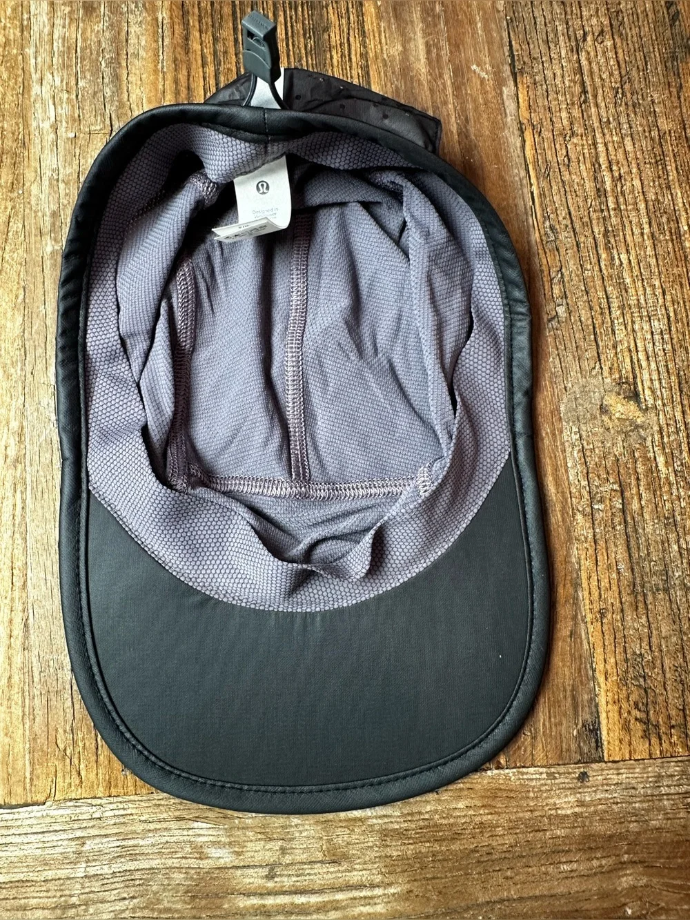 lululemon athletica gray and purple Cap with Reflective Silver Center Stripe